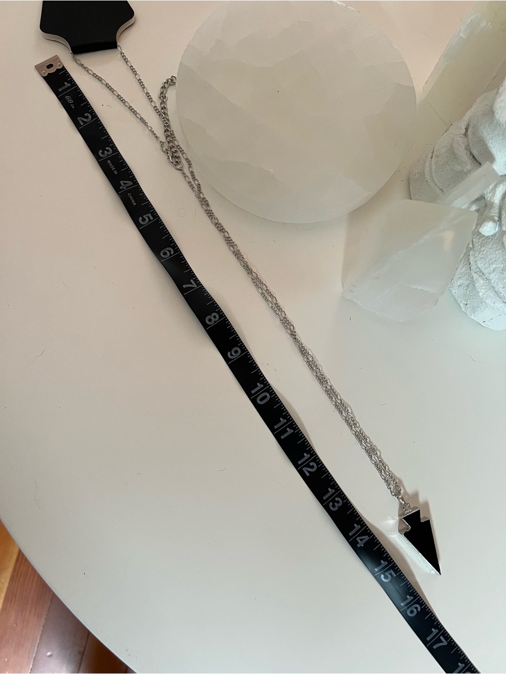 Black and Silver Arrowhead Pendant Necklace - Picture 4 of 4